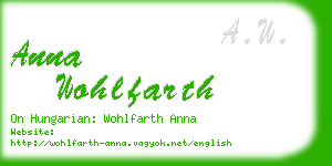 anna wohlfarth business card